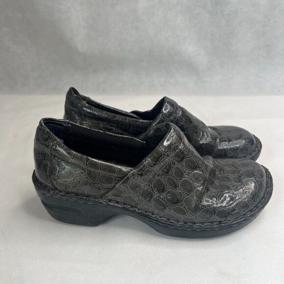 BOC Born Concept Faux Croc Dark Gray Slip On Clog Size 6.5 - Picture 3 of 6